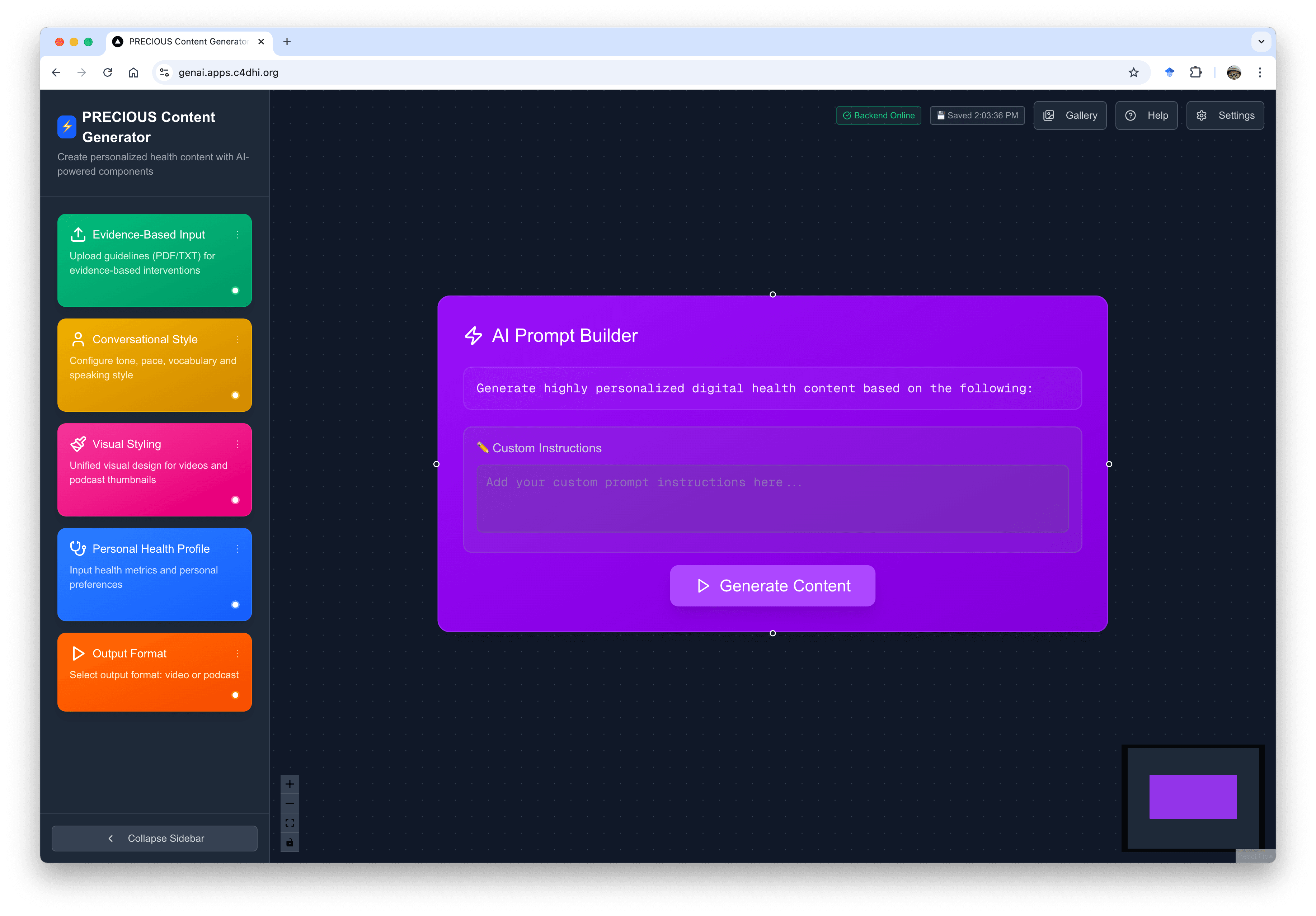 PRECIOUS Content Generator